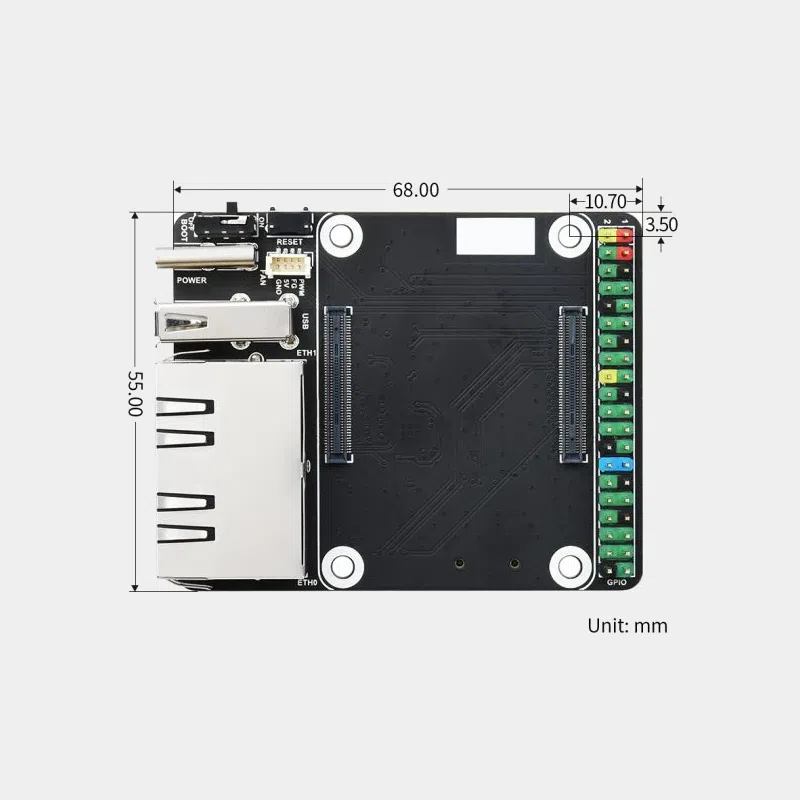 Mini carte base Double Gigabit Ethernet pour Raspberry Pi CM4 4
