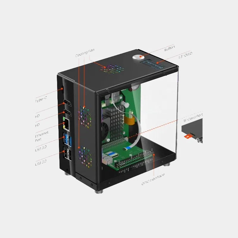 Boîtier Pitower avec écran OLED 1,3" pour Raspberry Pi 5 3 Boitier Pitower avec ecran OLED 13 pour Raspberry Pi 5 5
