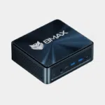 Mini PC BMAX B11 Pro noir vu de trois quarts avec logo BMAX et grille d'aération