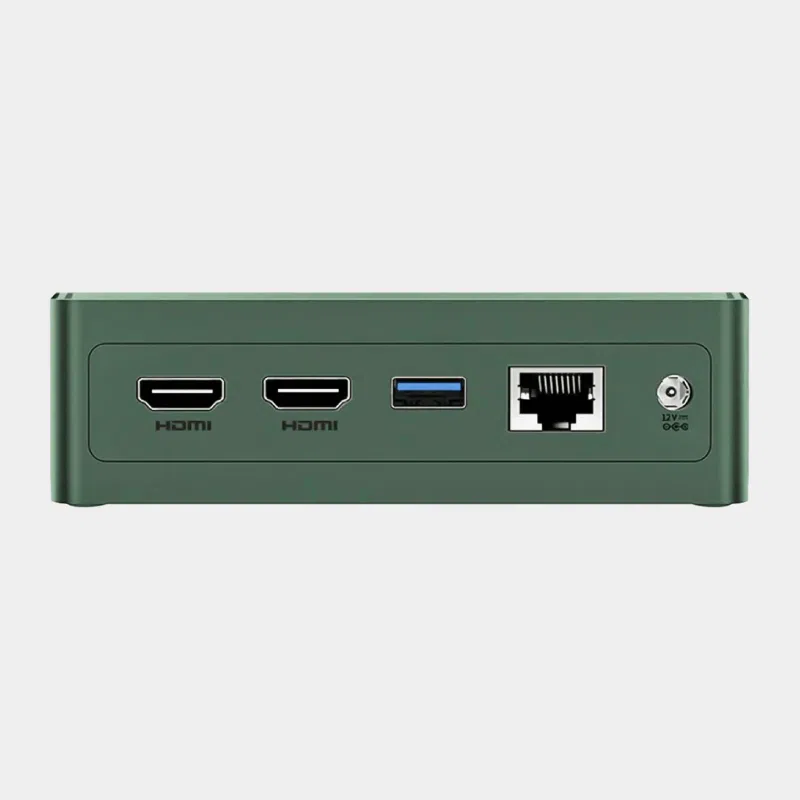 Mini PC BMAX B6 Plus : Intel Core i3-1000NG4 2 Mini PC BMAX B6 Plus vu de dos avec deux ports HDMI, USB-C et Ethernet
