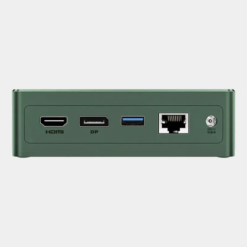 Mini PC BMAX B6 Turbo vu de dos avec ports HDMI, DisplayPort, USB et Ethernet